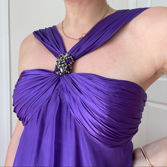 Marc Bouwer Glamit Silk Chiffon Cocktail Dress - Picture 3 of 11